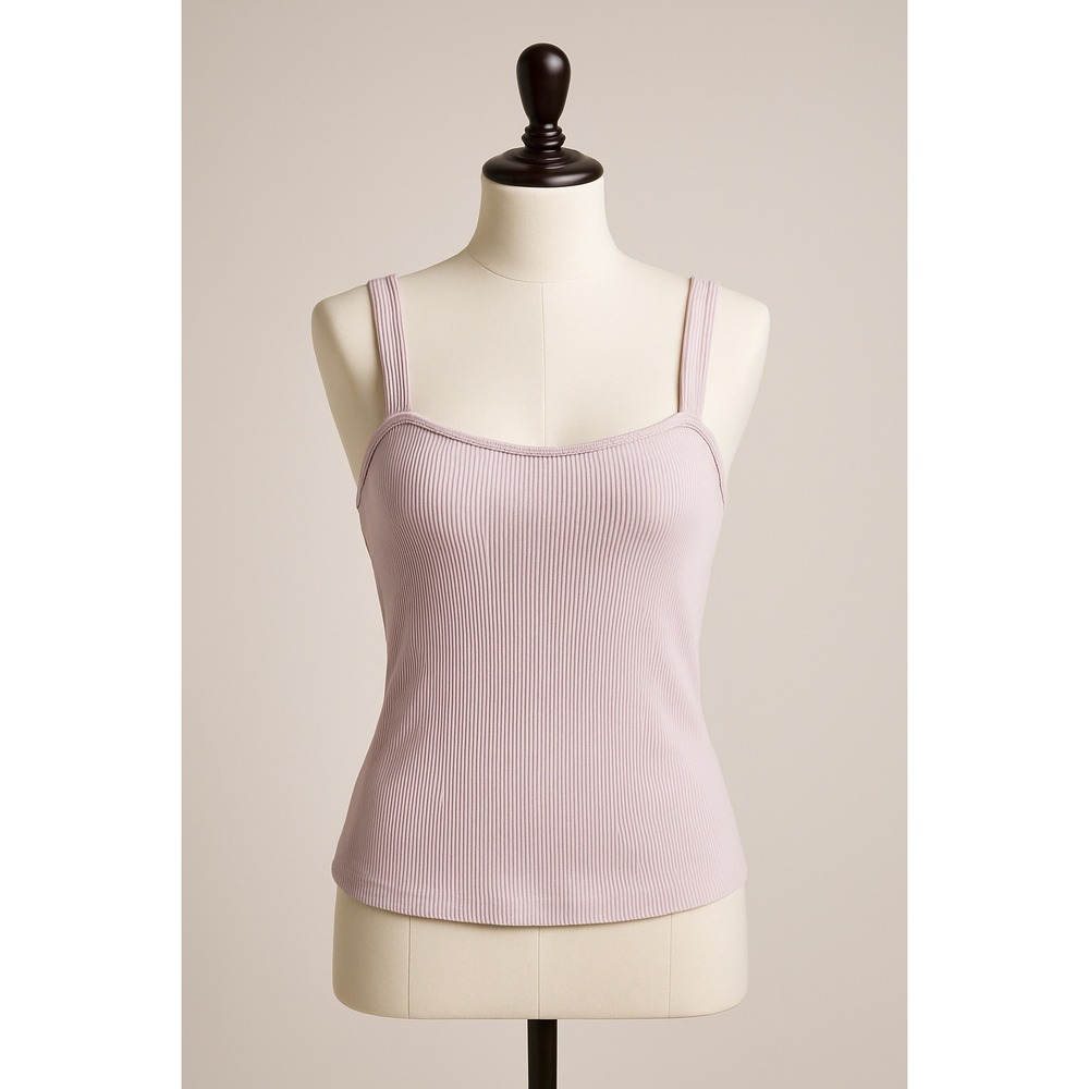 Express Ribbed Tank Top Women's Medium Pink Lilac Camiโ Basic Staple Minimalist